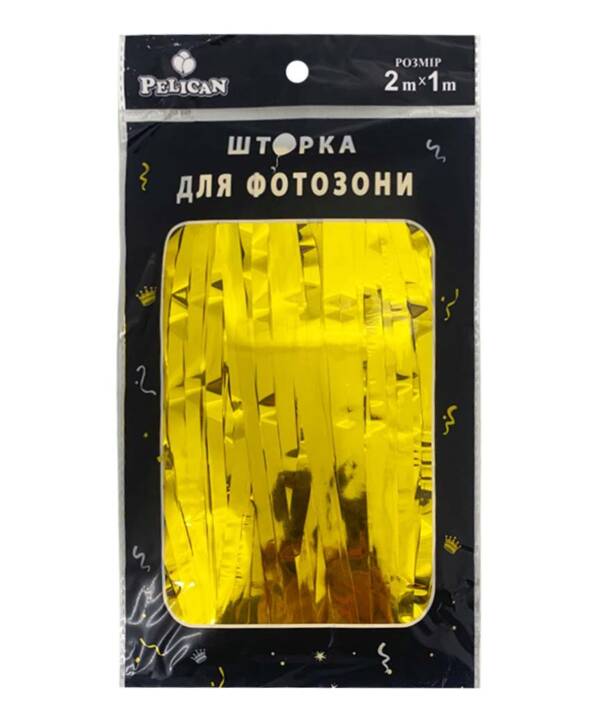 Шторка  для фотозони  1m*2m "Глянцева фольга"  #101  золото  10/300