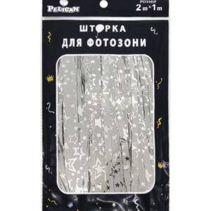 Шторка для  фотозони  1m*2m  "Зіркове небо"  #152  срібло  10/250