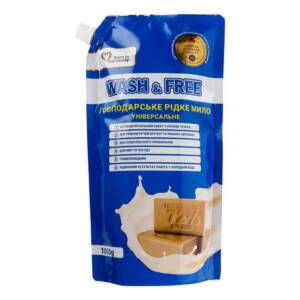 Засіб для миття універсальний Wash&Free "Рідке господарське мило" 1000г (DOYPACK)