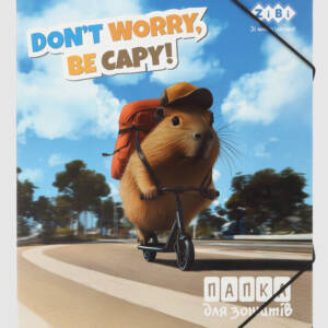 Папка для зошитів CAPYBARA, картонна, на гумці В5 (200х230мм), KIDS Line