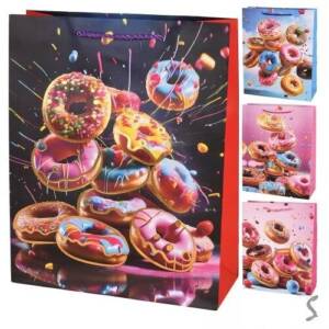 Пакет подарунковий паперовий M "Donuts" 26*32*10см R34779-M (480шт)