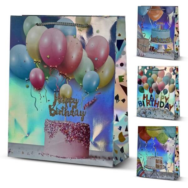 Пакет подарунковий паперовий M "Happy Birthday" 26*32*10см R95525-M (480шт)
