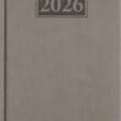 Щоденник датов. 2026 GENTLE, A5, сірий, штуч. шкіра/поролон