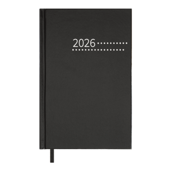 Щоденник датов. 2026 ZEST, A5, чорний , бумвініл