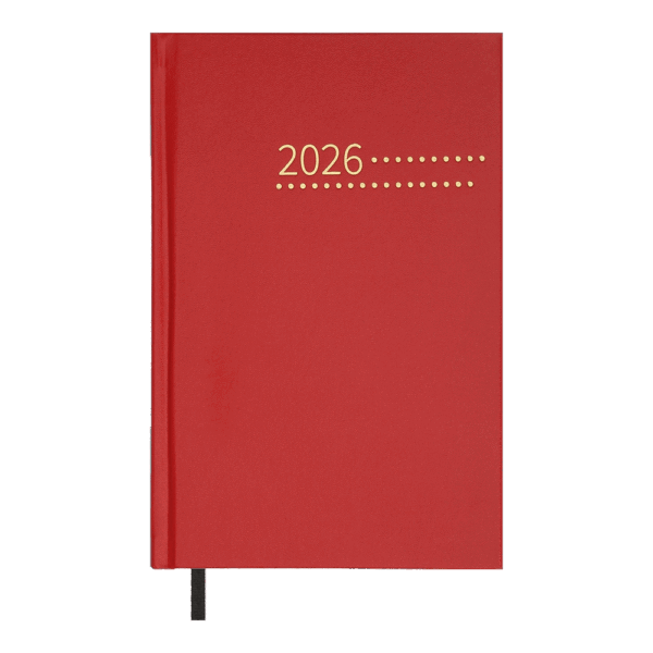 Щоденник датов. 2026 ZEST, A5, червоний, бумвініл