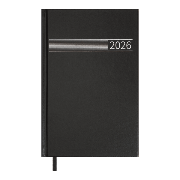 Щоденник датов. 2026 TIME, A5, чорний , бумвініл