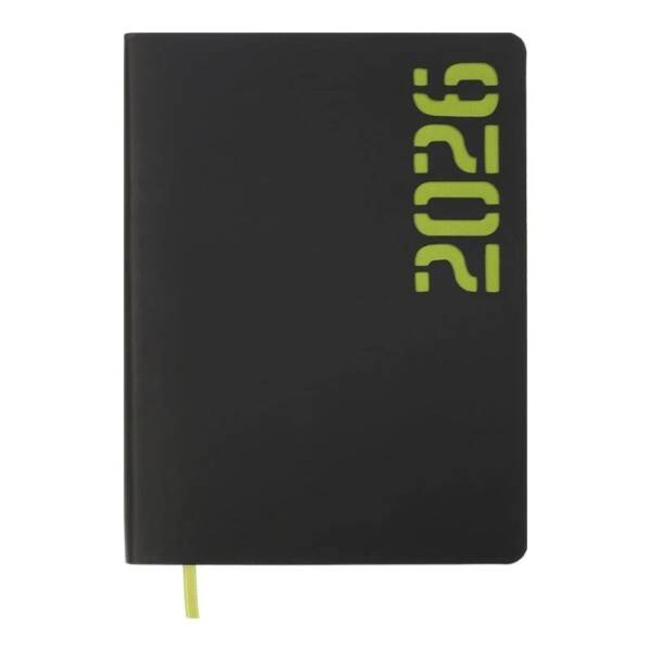 Щоденник датов. 2026 NEON, A6, жовтий, штуч.шкіра