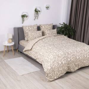 Комплект постільної білизни ТЕП "Soft dreams" полуторнийBeige and White, 70x70