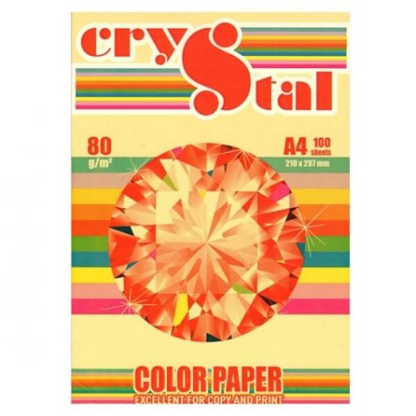 Папір кольор. А4 80 г/м (100 арк.) паст. Yellow 160 (жовтий) "CRYSTAL COLOR PAPER"
Код УКТ ЗЕД 4802