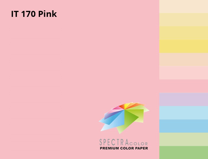 Папір кольор. А4/160 (100арк.) паст. Pink 170 (рожевий) SPECTRA COLOR
Код УКТ ЗЕД 4802589000