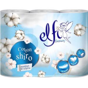 Туалетний папір Elfi fantasy бавовна 100% целюлоза 3-шаровий, 18 м/рулон, 150 відривів (6 шт/уп)