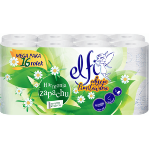 Туалетний папір Elfi limitowana ромашка 100% целюлоза 3-шаровий, 160 відривів (16 шт/уп)