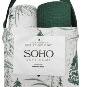 Кухонний текстиль SOHO Наб. руш. 40*60см бавовна 100% Christmas сумка 2 шт.