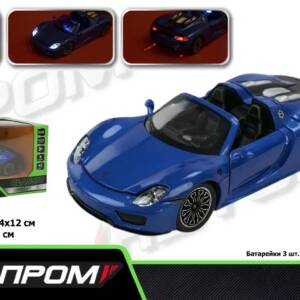 Машина мет. АВТОПРОМ арт. 68243A (12шт/2) 1:24 Porsche 918 Spyder, бат,св,зв,відкр.дв,капот,баг, короб. 25*12,5*10см