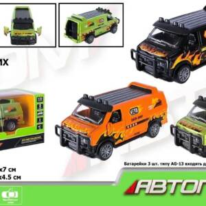 Машина мет. АВТОПРОМ арт. AP74200 (48шт) 1:32,3 кольори, відкр.двері, батар.,світ., звук,короб.15*6,5*7см