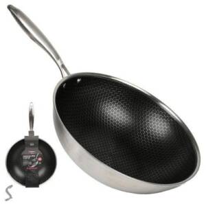 Пательня WOK з антипригарним покриттям "Соти" d28*8см інд. дно 10385-28 (6шт)