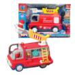 Музична машинка 11516 (24) "WToys", ОЗВУЧУВАННЯ УКРАЇНСЬКОЮ МОВОЮ, "Пожежна машина", пісні, цікаві факти, віршики, підсвічування, сирена, 2 режими гучності, тріскачки, телескопічна драбина обертається на 360°, фігурка пожежника, в коробці
