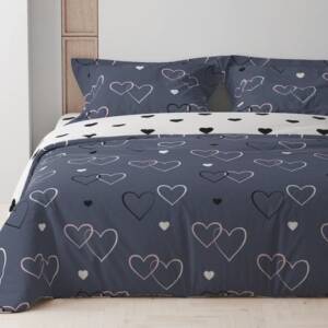 Комплект постільної білизни ТЕП "Happy Sleep" євро (NAVY BLUE LOVE 31, 50x70)