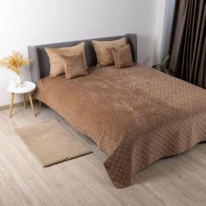 Покривало ТЕП "VELOUR" 150*210 см (Капучіно/Ромб круглий)