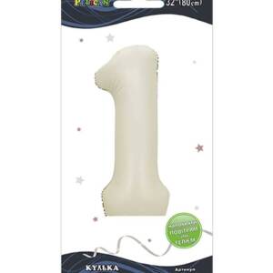 Кулька фольгована цифра "1" молочна  32"(80cm)  Pelican 1шт.  5/1000
