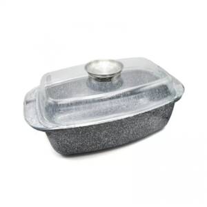 Гусятниця VEZZER 32*22*10,6cм з мармуровим покриттям з кришкою