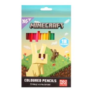 Олівці кольорові Yes 18 кольорів "Minecraft.Spring"