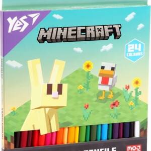 Олівці кольорові Yes 24 кольори "Minecraft.Spring"