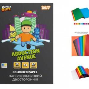 Папір кольоровий двосторонній Yes "Stumble Guys", 20 аркушів, А4, скоба
