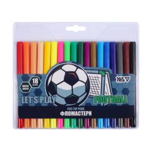 Фломастери Yes 18 кольорів "Football"