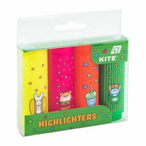 Маркер Highlighter, Kite, набір 4-х, неон