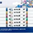 Маркери акрилові двосторонні, 6шт металік Kite Creative