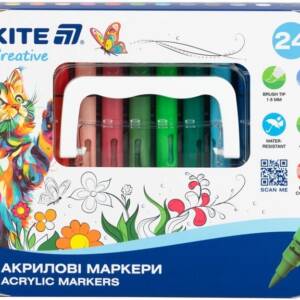 Маркери акрилові з рідкими чорнилами, 24шт Kite Creative