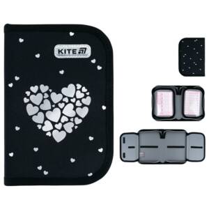 Пенал Kite 1 від., 2 відв., без наповнення 622 Black&Silver