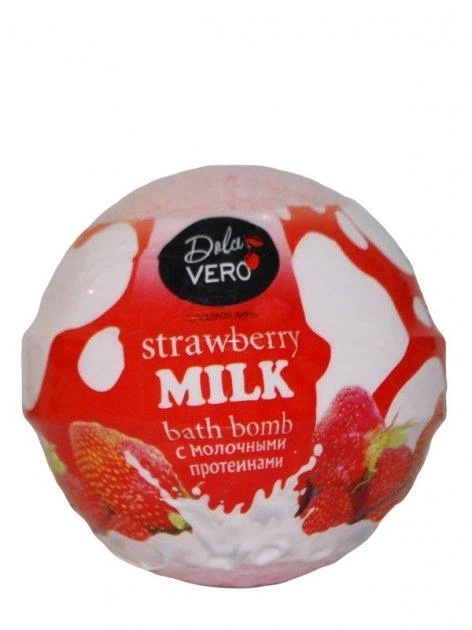 Dolce Vero бомба д/ванн з протеїнами молока "STRAWBERRY" 75г., колір червоний