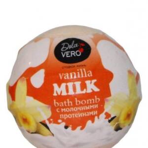 Dolce Vero бомба д/ванн з протеїнами молока "VANILLA MILK" 75г., колір помаранчевий