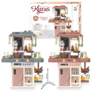 Кухня "Світ смачних пригод" TK-61324 (12) "TK Group", 2 кольори, висота 63 см, 42 елементи, пара, світло, звук, помпова подача води, посуд, продукти, дошка, крейда, губка, в коробці, ВИДАЄТЬСЯ ТІЛЬКИ МІКС ВИДІВ