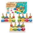 Логічна дерев’яна дошка 68446 (36) "WToys", сортер за кольорами, гра з кілочками, в коробці, ВИДАЄТЬСЯ ТІЛЬКИ МІКС ВИДІВ