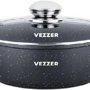 Каструля VEZZER 28*8cм з мармуровим покриттям з кришкою