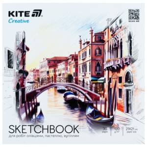 Скетчбук для робіт олівцями, 21*21см, 30 арк., Kite Creative