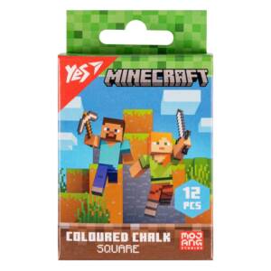 Крейда кольорова YES "Minecraft" квадратна 12 шт