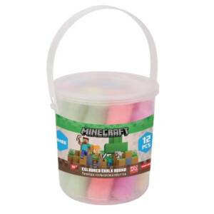 Крейда кольорова Yes "Minecraft", 12 штук, JUMBO у відрі